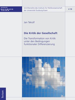 cover image of Die Kritik der Gesellschaft